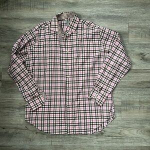 Jack Stone Men's Button Down Pink and Brown Plaid Sz XL